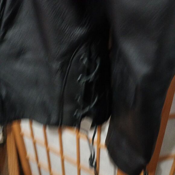 Vintage Zony Inc Black Leather Motorcycle Jacket w/ Removable Liner – Mens Large - Picture 3 of 16